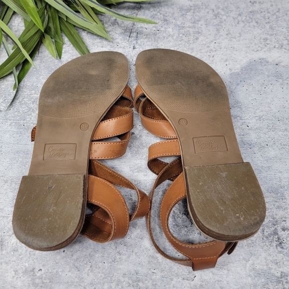 Crown Vintage | Remy Strappy Tan Gladiator Sandals Size 8 - Picture 5 of 7